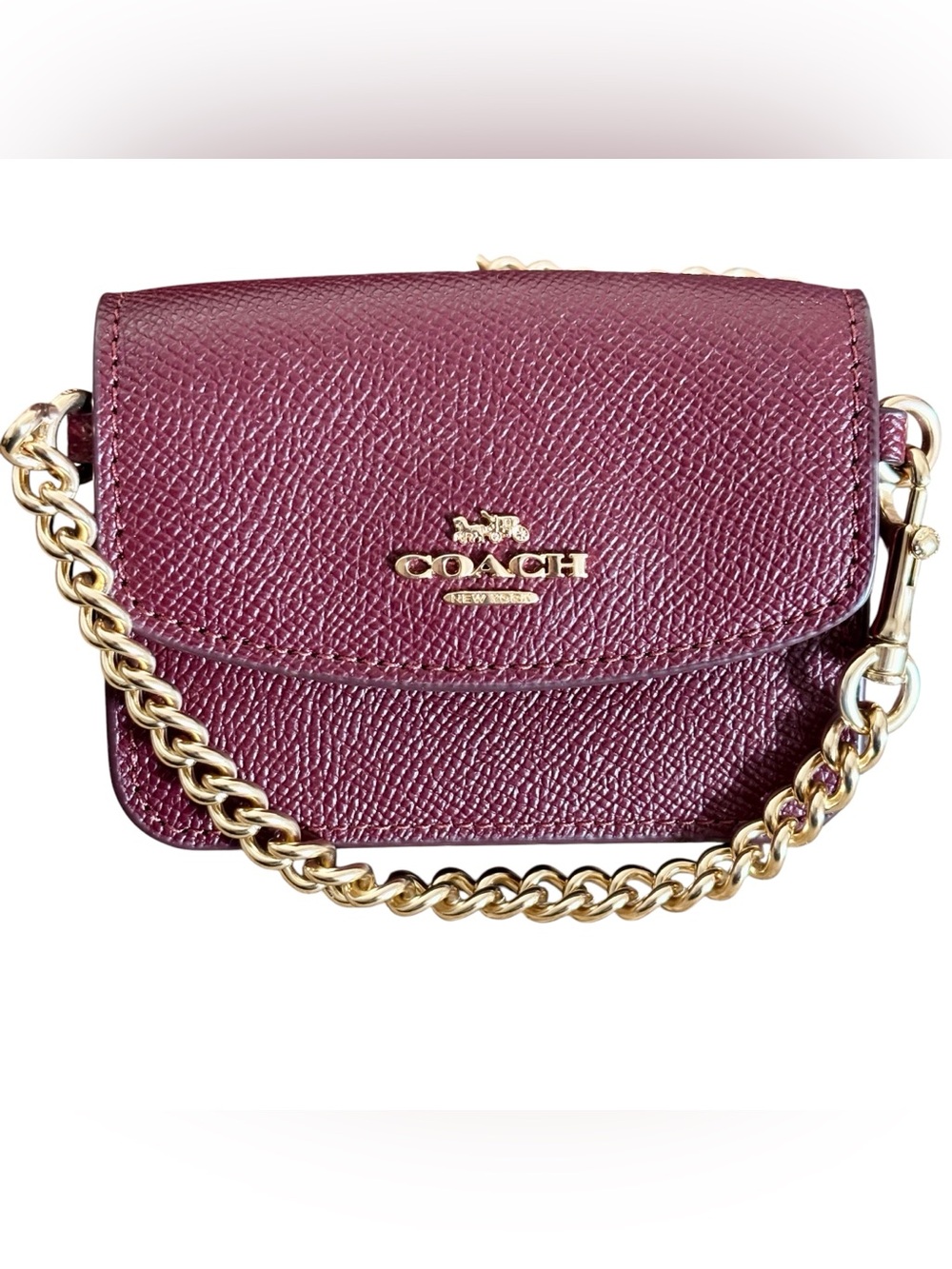 Coach Poppy Leather Two-Piece Crossbody Set with Gold Chain - Picture 8 of 11